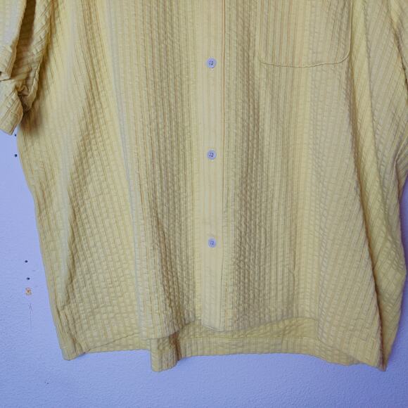 NWT Madewell Textured Easy Short Sleeve Seersucker Camp Shirt XL Butter Yellow - Picture 8 of 14